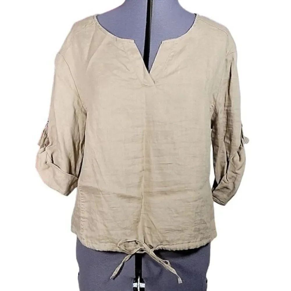 Ellen Tracy Linen Essential Top Sz S